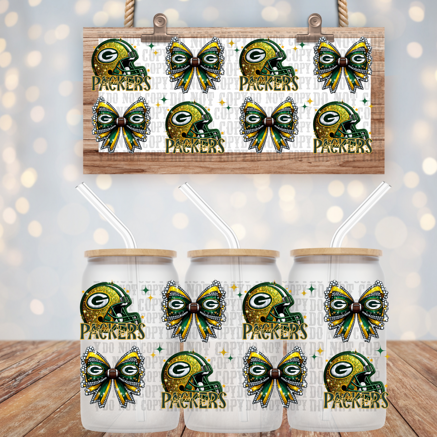 G BAE STAKED FAUX RHINESTONE - 16oz UV DTF CUP WRAP