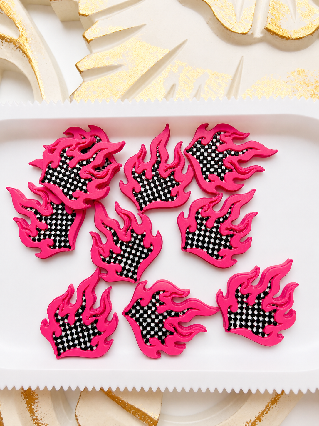 NEON FLAME CHARMS Flat Back Lid Charms
