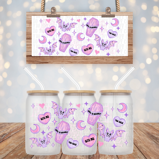 PASTEL SPOOKY COFFINS UV DTF CUP WRAP