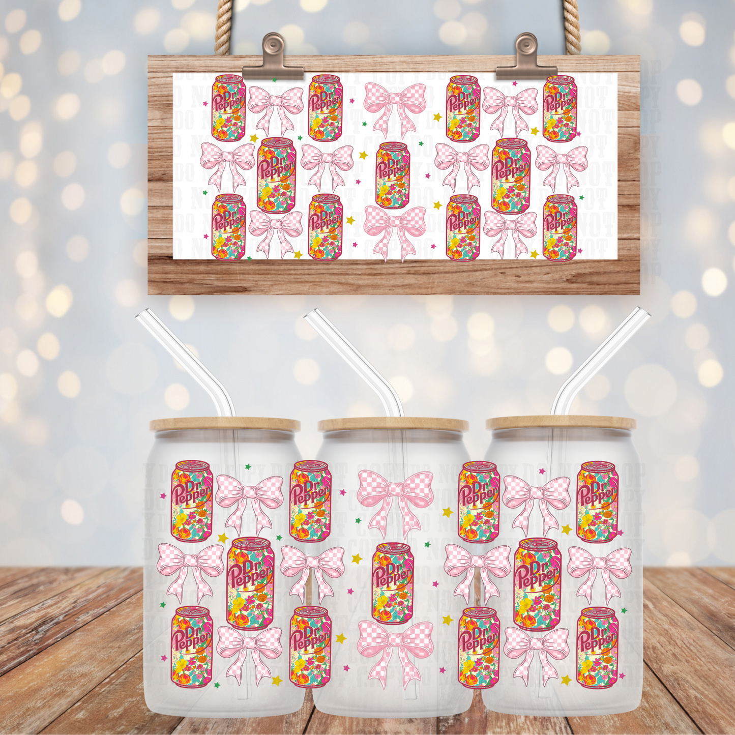 FLORAL DP UV DTF CUP WRAP