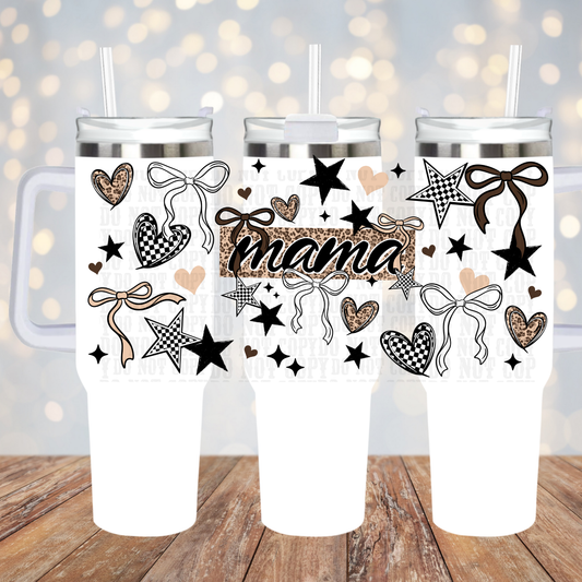 40OZ CHEETAH MAMA BOW UV DTF CUP WRAP