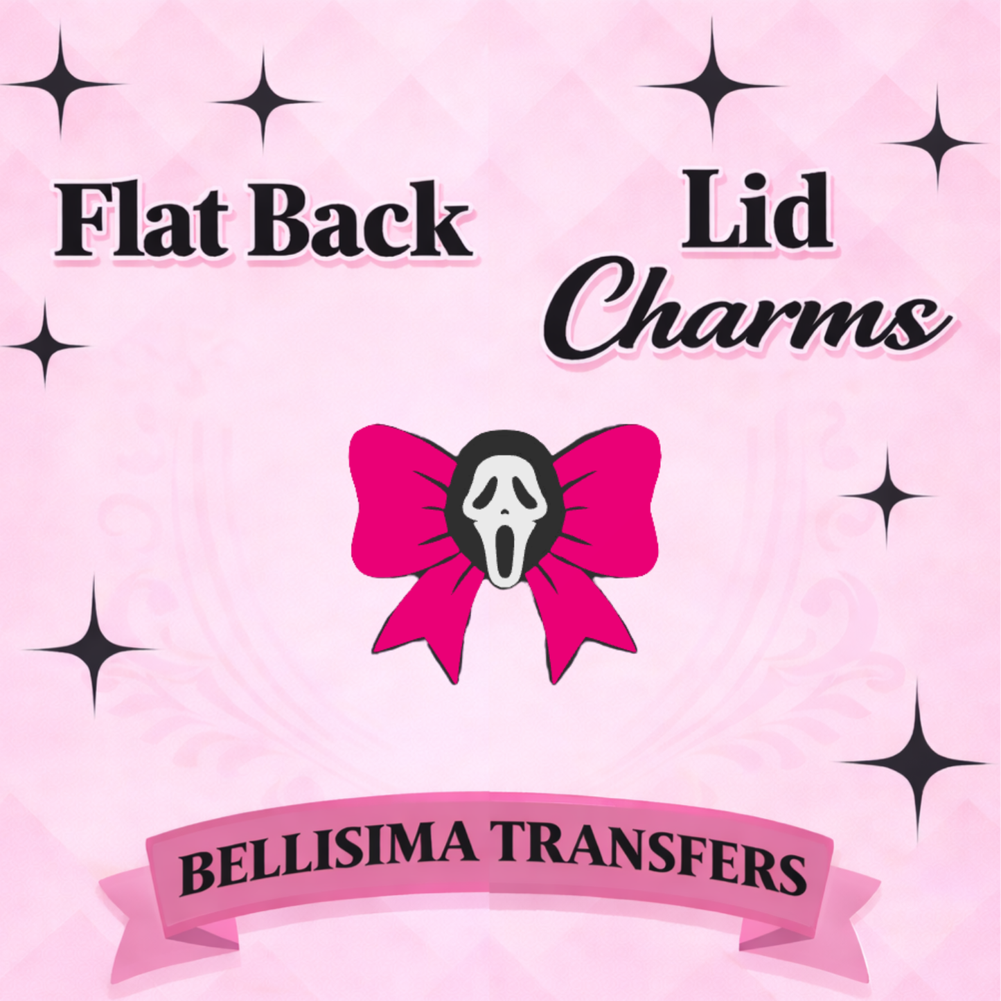 GHOSTY-POO BOW Flat Back Lid Charms