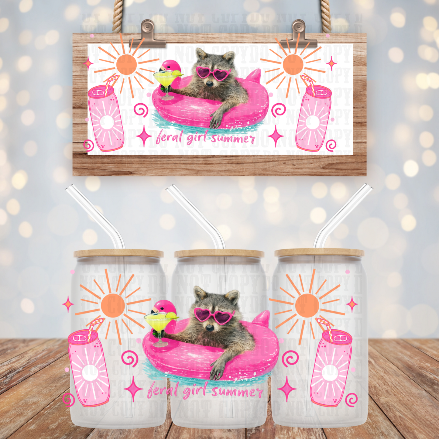 FERAL GIRL SUMMER UV DTF CUP WRAP -SHOP EXCLUSIVE