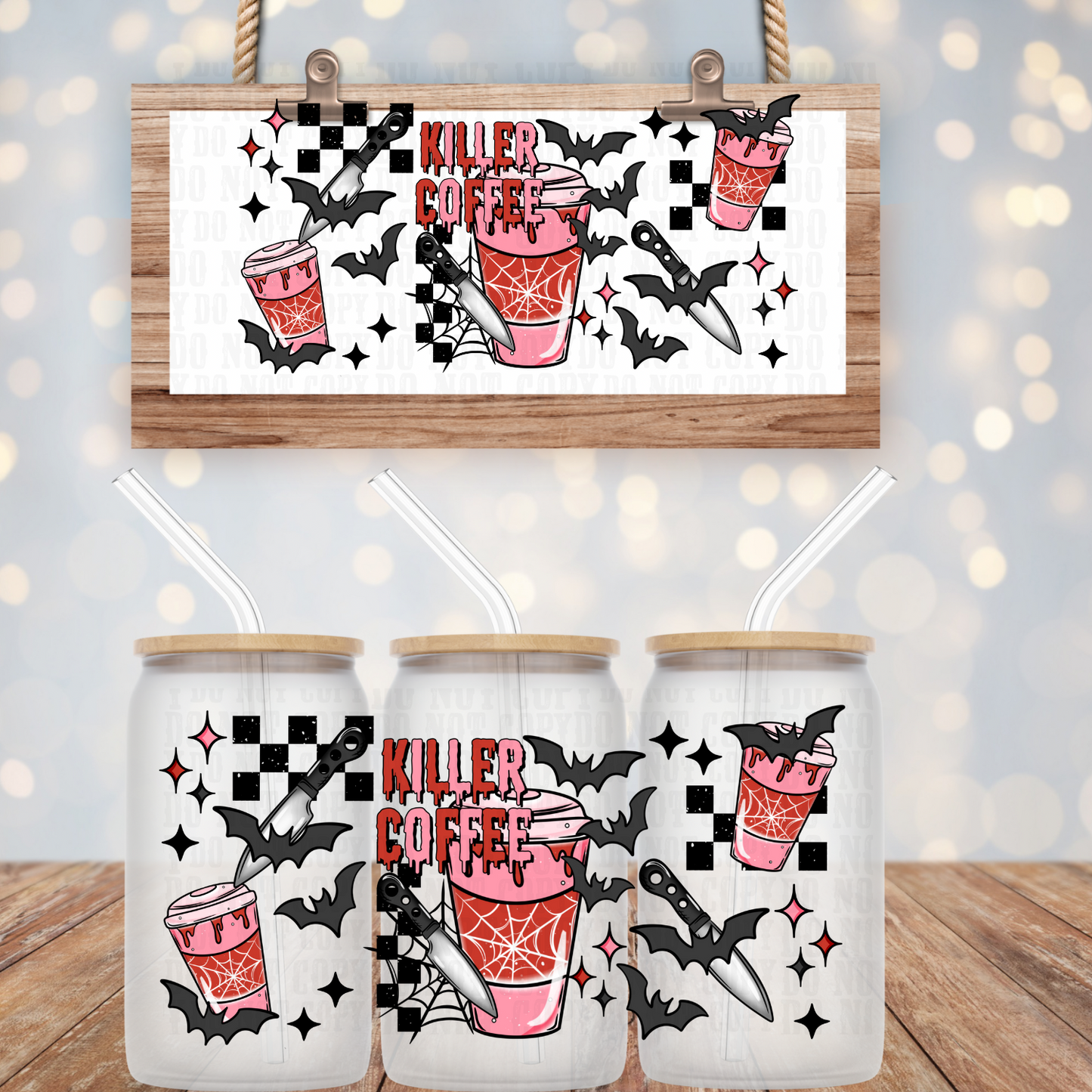 KILLER COFFEE UV DTF CUP WRAP