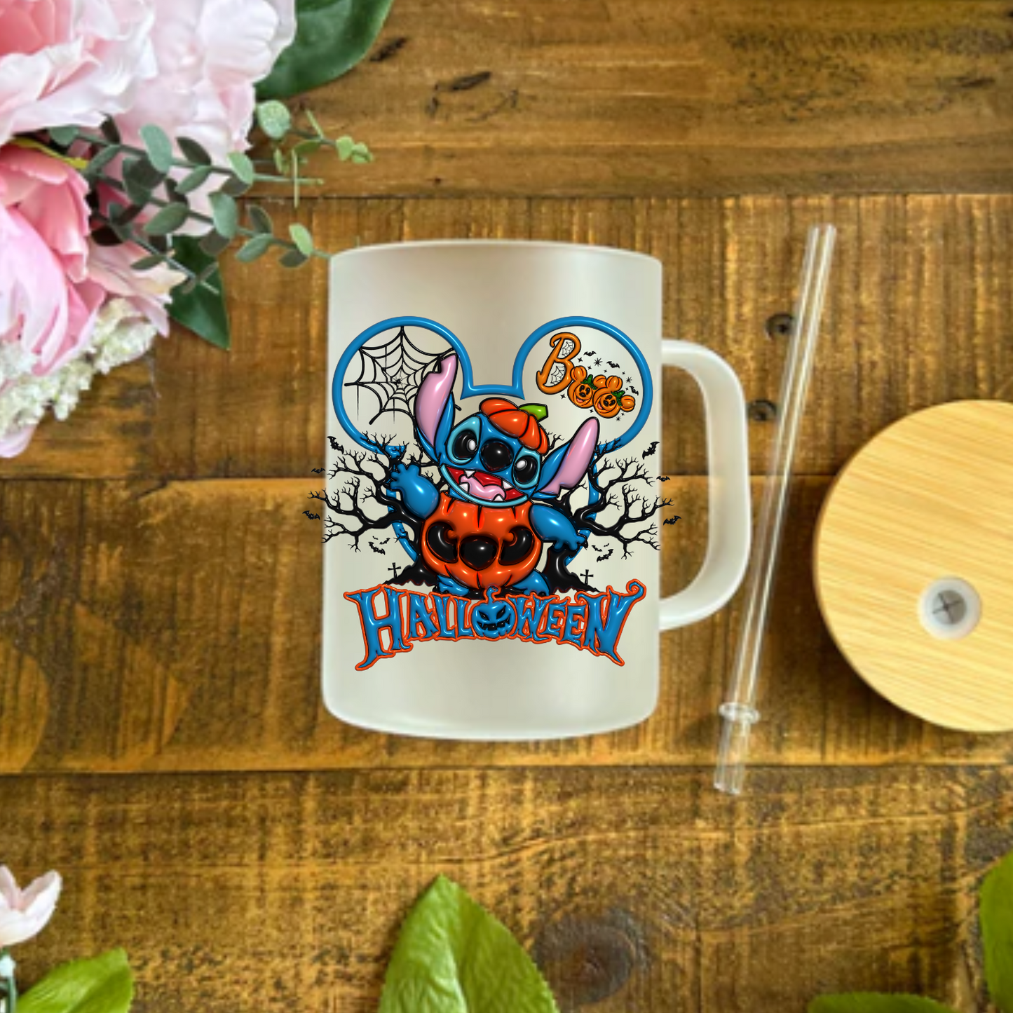 BLUE MONSTER HALLOWEEN UV DTF CUP Decal