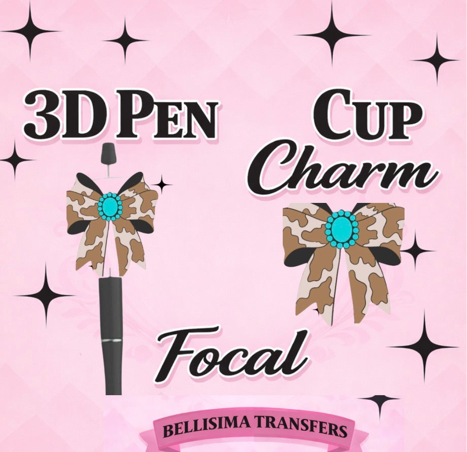 WESTERN BOW Focal for Pen & Cup Charms -Interchangeable Decorative Pen Toppers