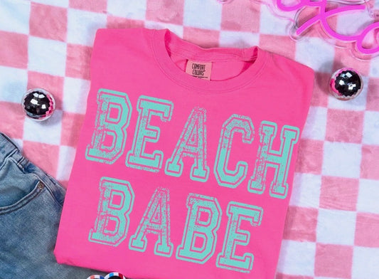 Aqua Beach Babe Screen Print TRANSFER