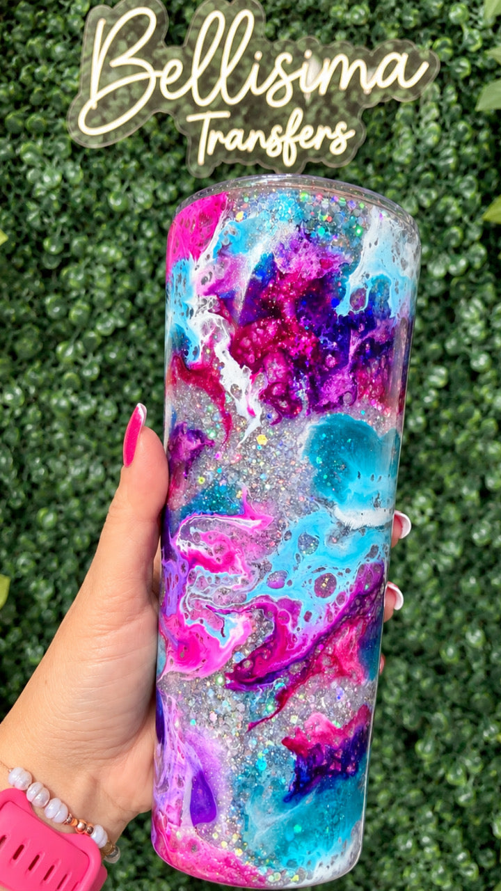 ✨ 24oz Epoxy Swirl Glitter Tumbler- Upgraded Glitter