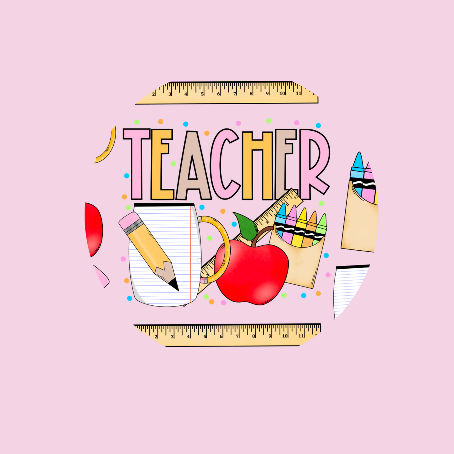Colorful Teacher UV DTF Lid Decal
