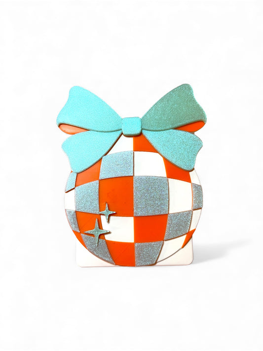 Disco Bow Checkered Pen Holder | Cute 3D Printed Desk Organizer