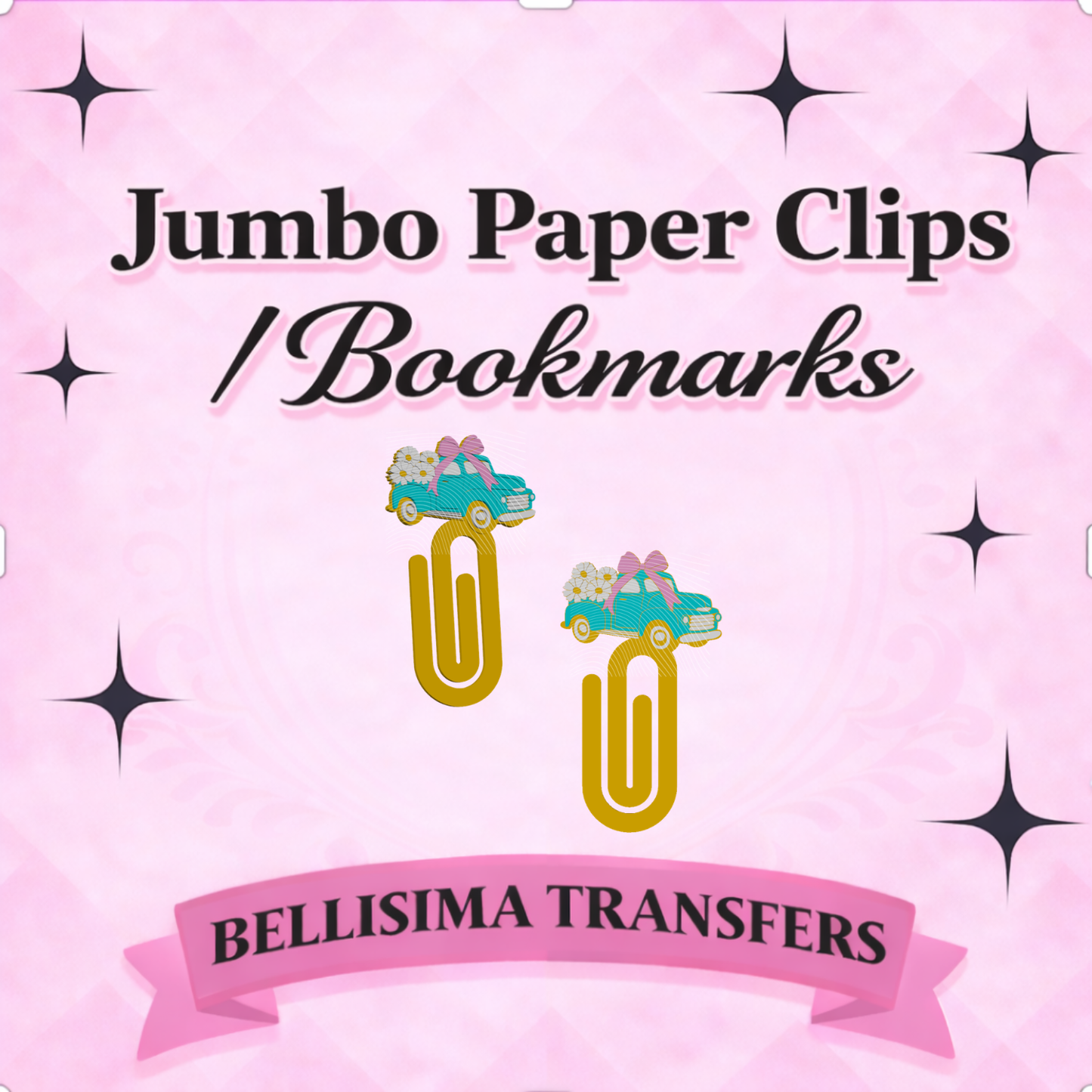 DANDELION Jumbo Paperclip Bookmark | Cute Checkered Planner Clip