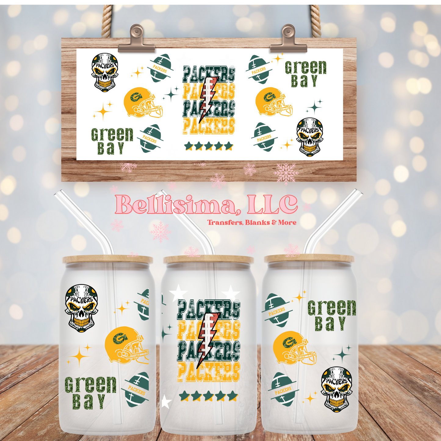 Yellow Stacked UV DTF Cup Wrap