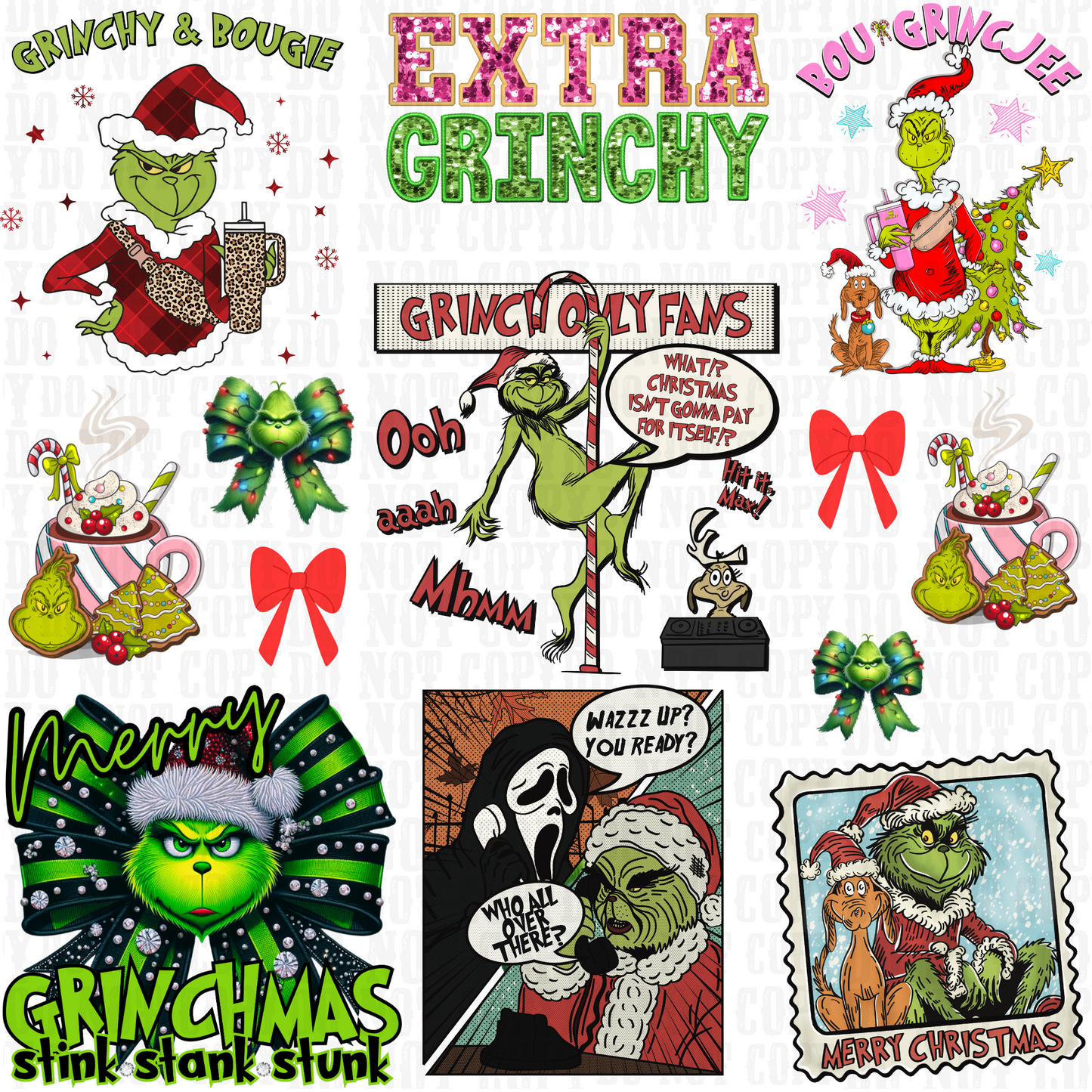 Grinchy Element UV DTF Sheet