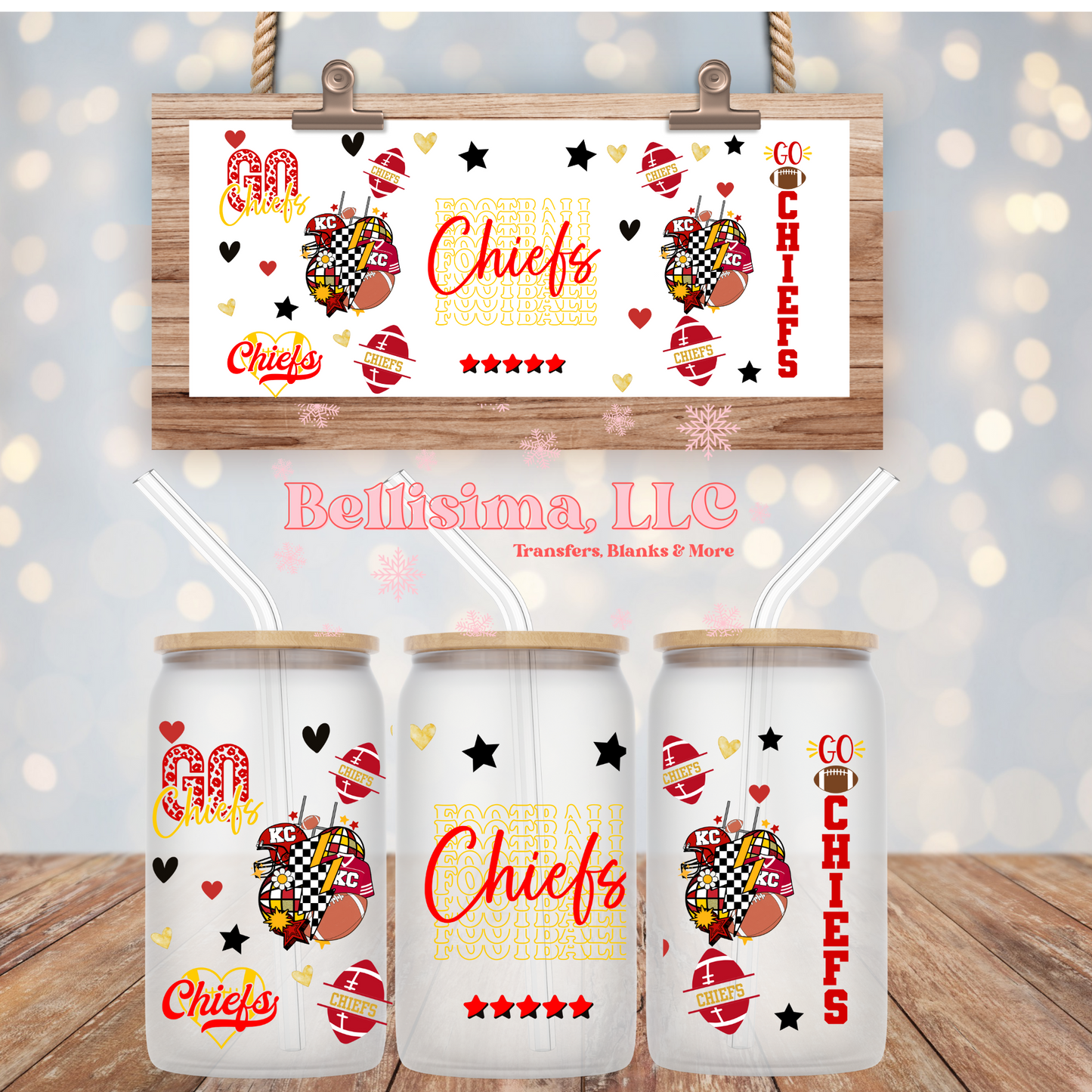 Red/Yellow UV DTF Cup Wrap