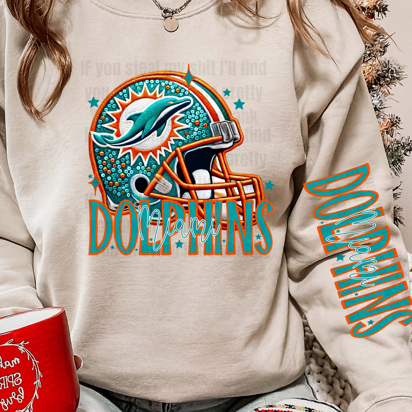 FAUX RHINESTONE MIAMI Helmut with Sleeve DTF