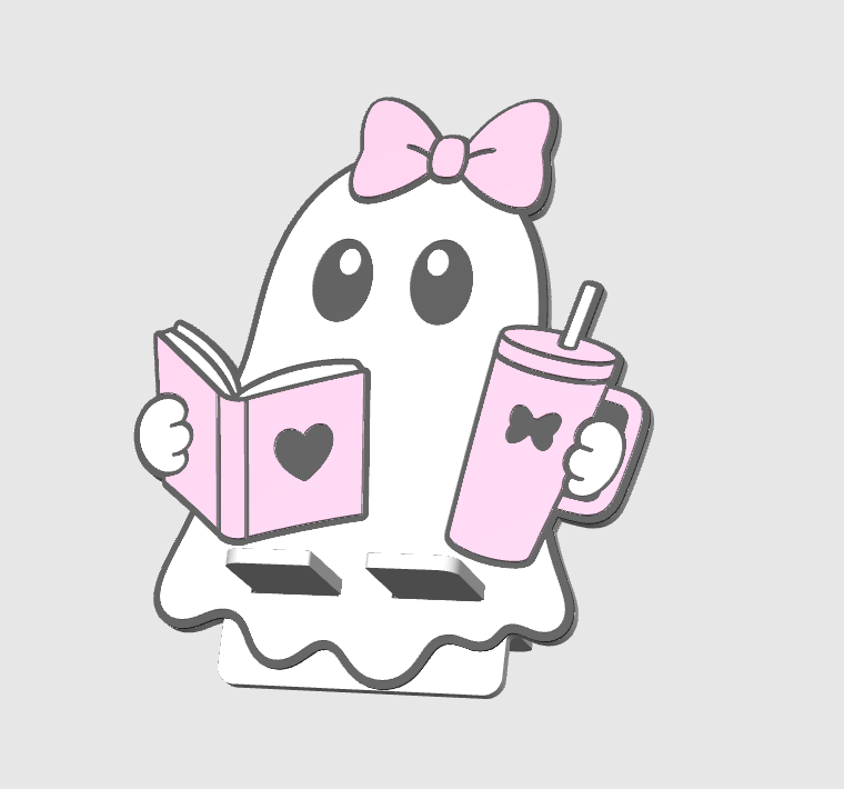 BOOK GHOST Phone Holder | Cute 3D Printed Desk Stand