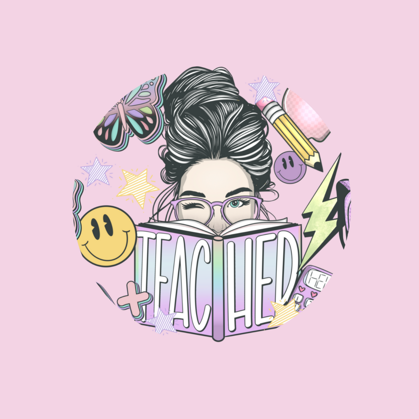 Retro Teacher UV DTF Lid Decal