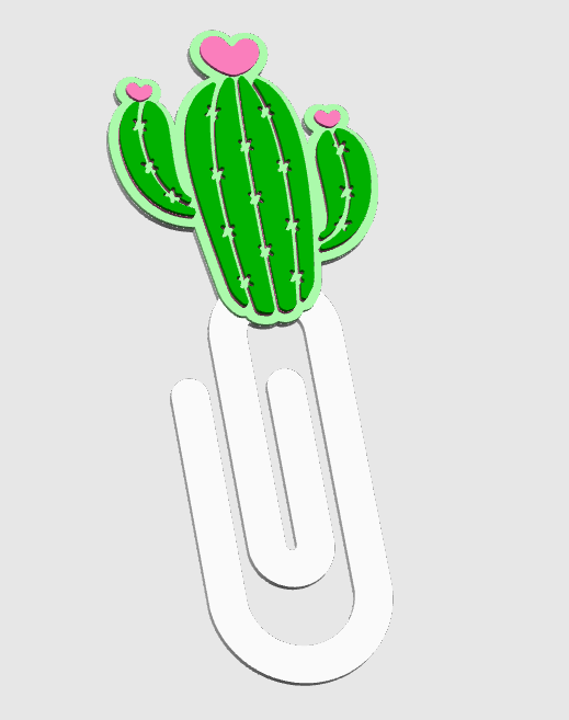 Jumbo 3D Paper Clip Bookmark Heart Cactus Bookmarks for Planners, Books & Gifts
