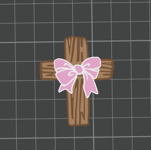 3D COQUETTE CROSS WITH BOW STANDARD OR STANLEY