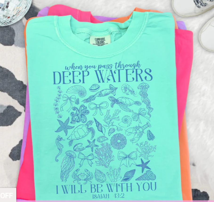 DEEP WATERS TIFFANY BLUE SCREEN PRINT TRANSFER
