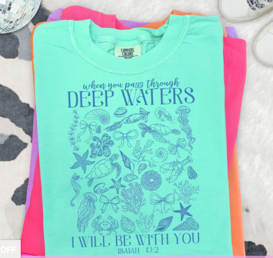 DEEP WATERS TIFFANY BLUE SCREEN PRINT TRANSFER