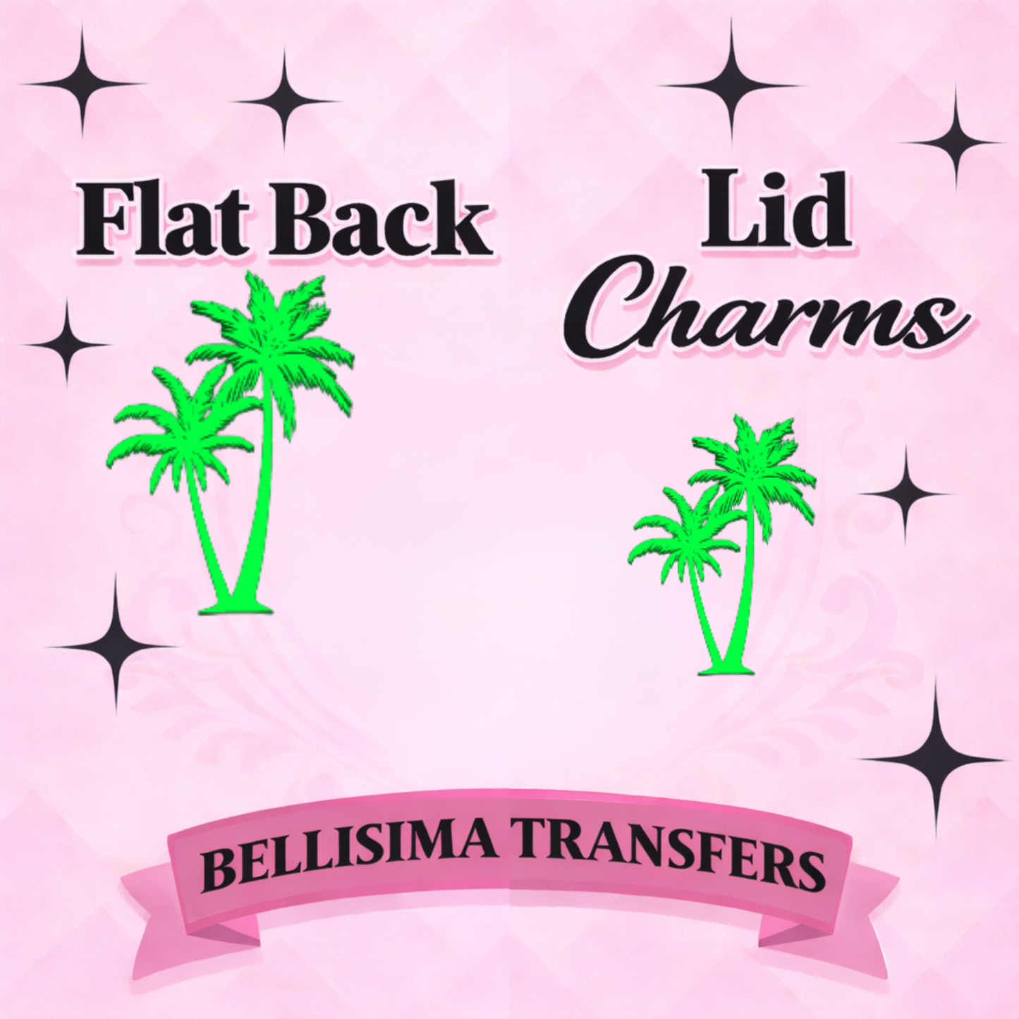 PALM TREE Flat Back Lid Charms