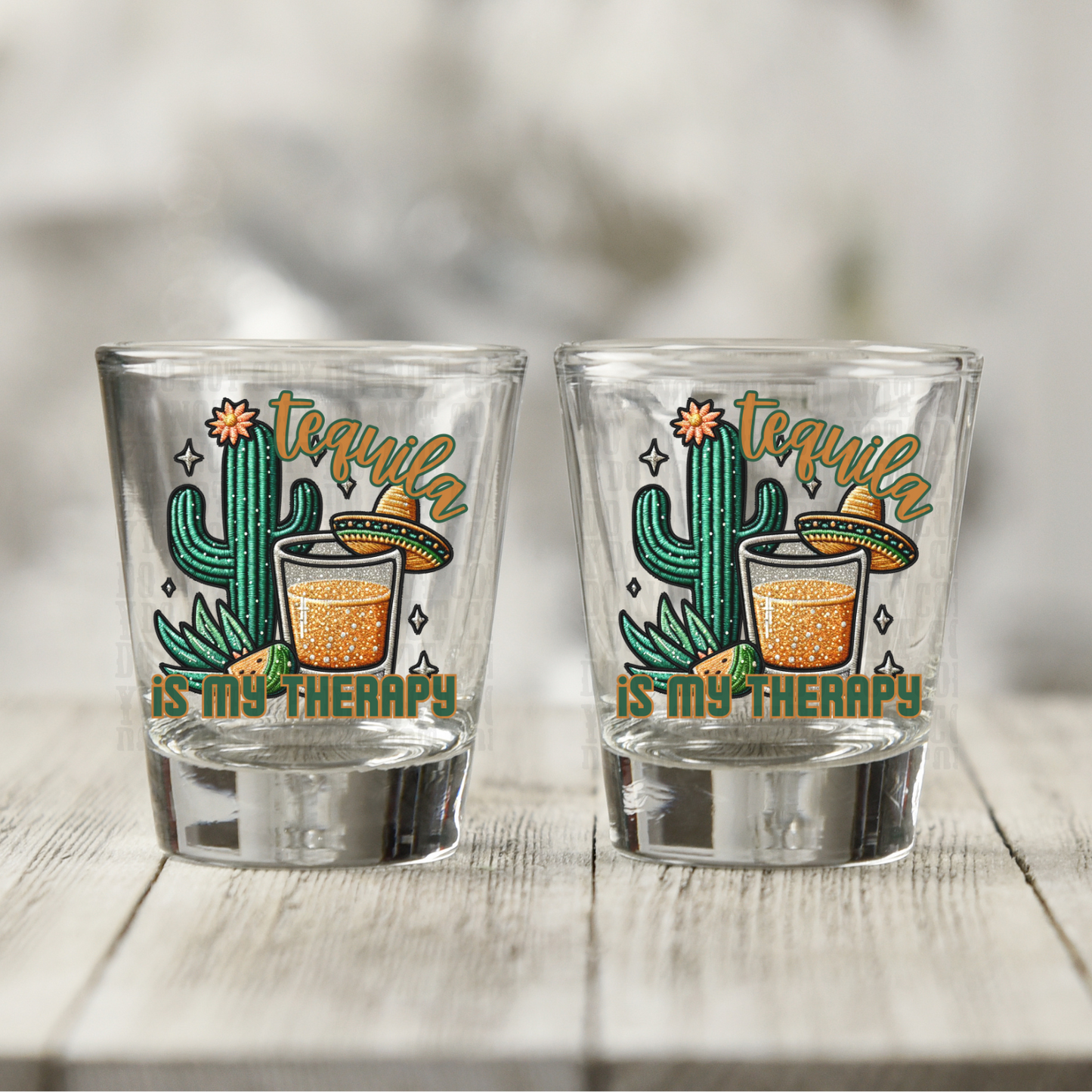 Tequila Therapy Shot Glass Decal