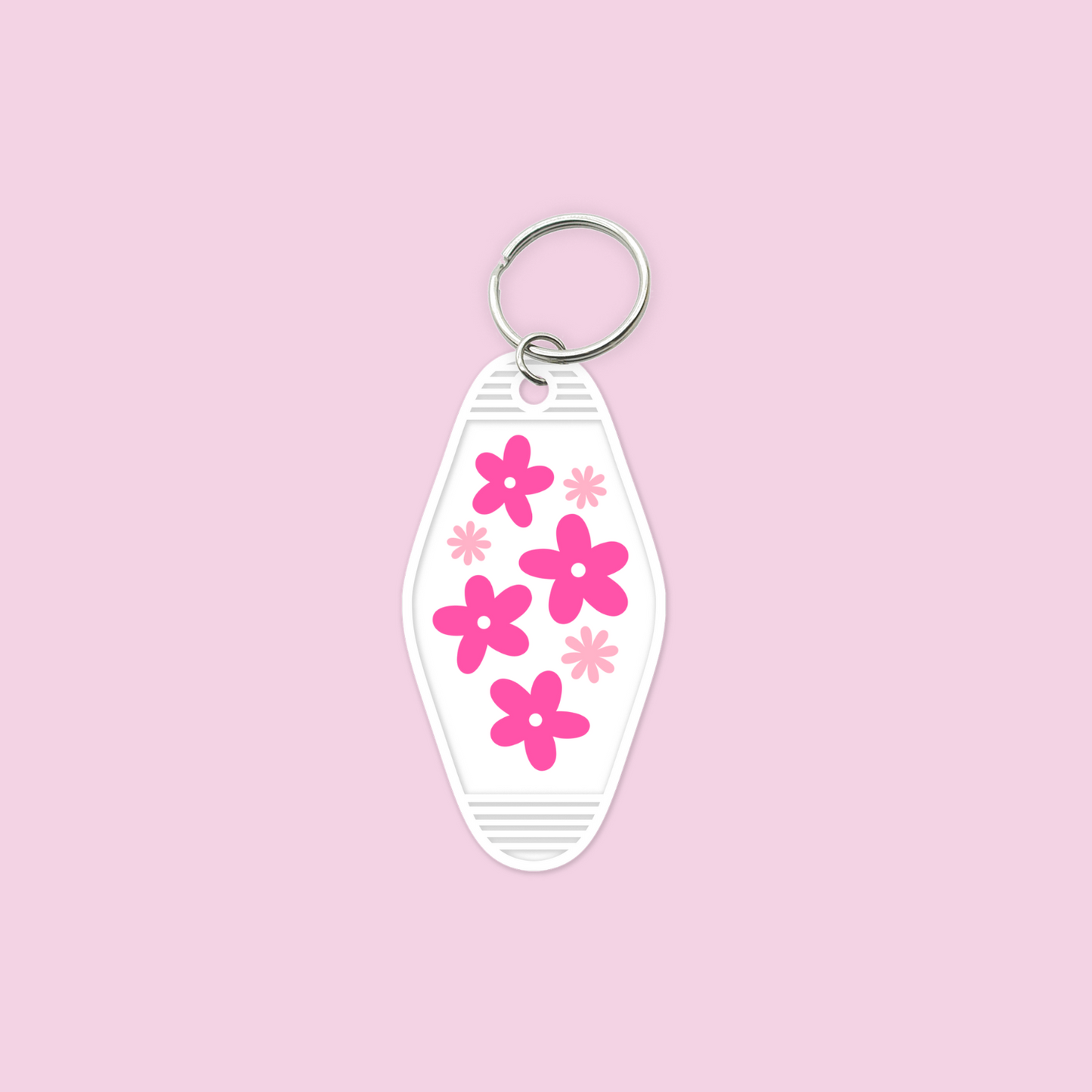 Retro Daisy UV DTF Motel Keychain