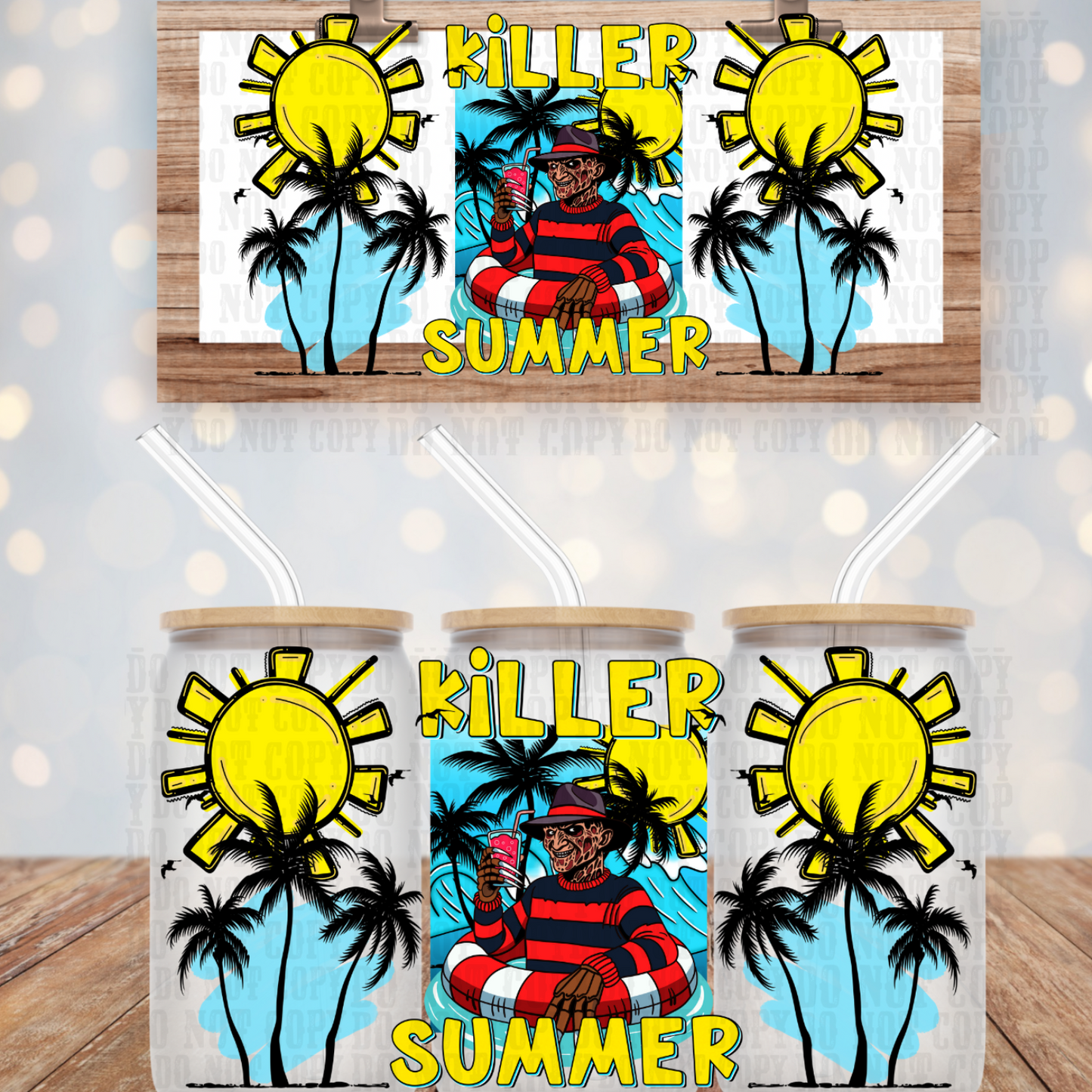 FREDRICK KILLER SUMMER FLOAT UV DTF CUP WRAP