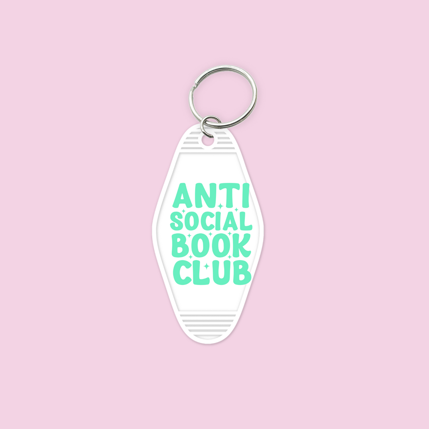 Anti Social Book Club UV DTF Motel Keychain