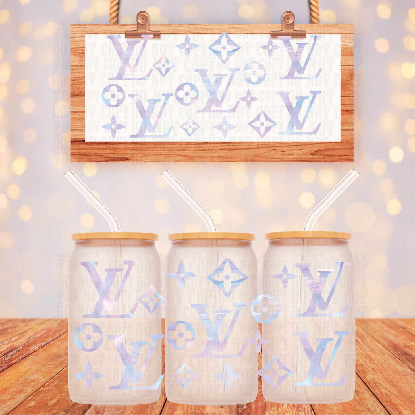 Blue Ombre Boujee UV DTF Cup Wrap