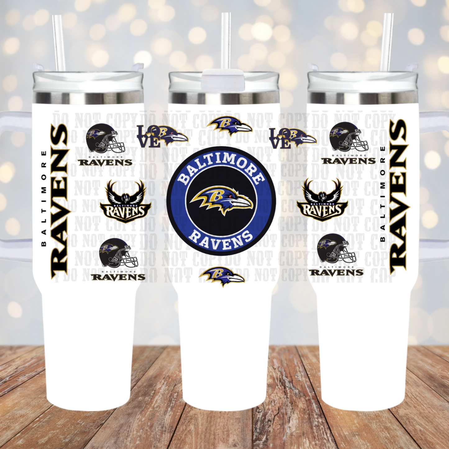 40oz Blue Raven UV DTF Wrap