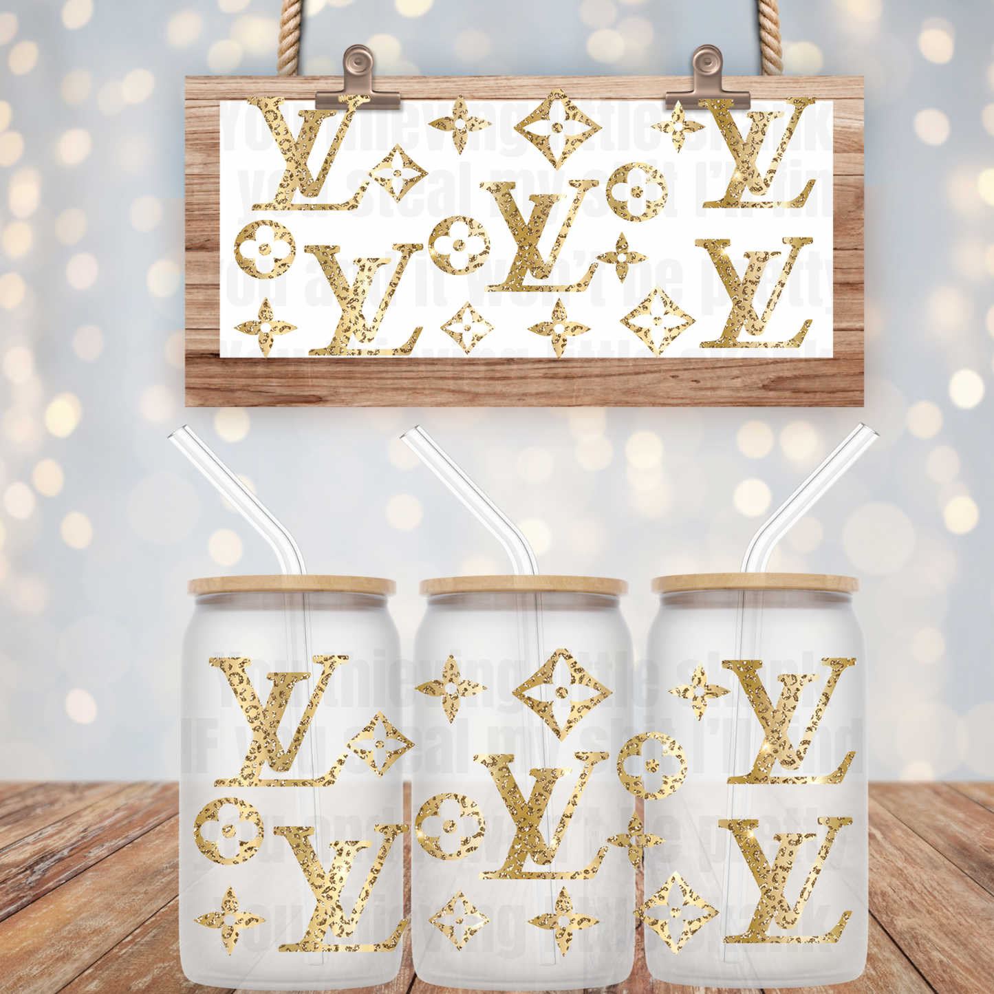 Gold Bougie Cheetah UV DTF Cup Wrap - Shop Exclusive