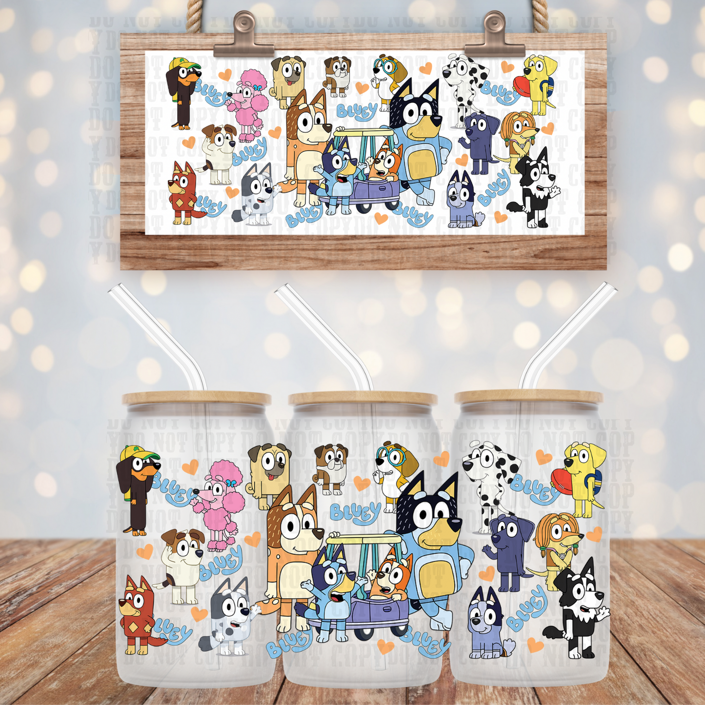 bluey uv dtf cup wrap
