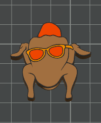 friends turkey 3d straw topper