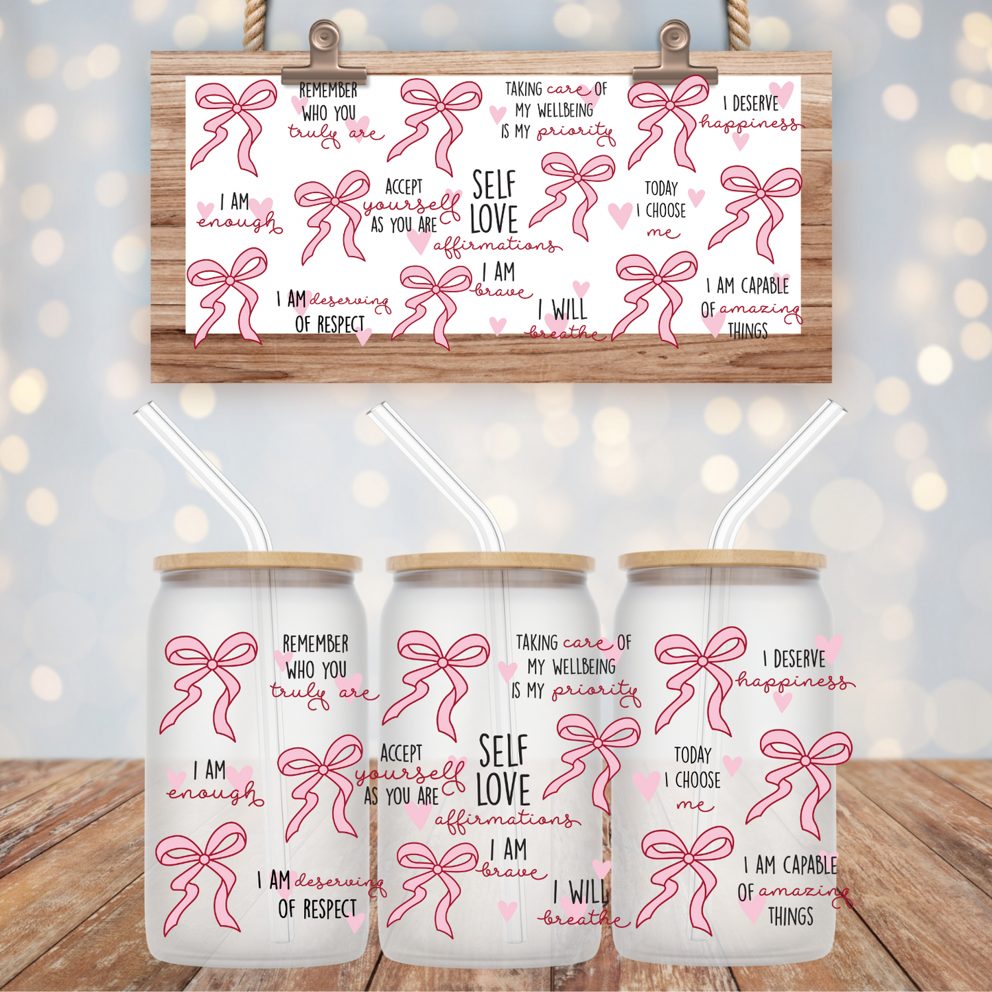 Coquette Self Love Club UV DTF Cup Wrap