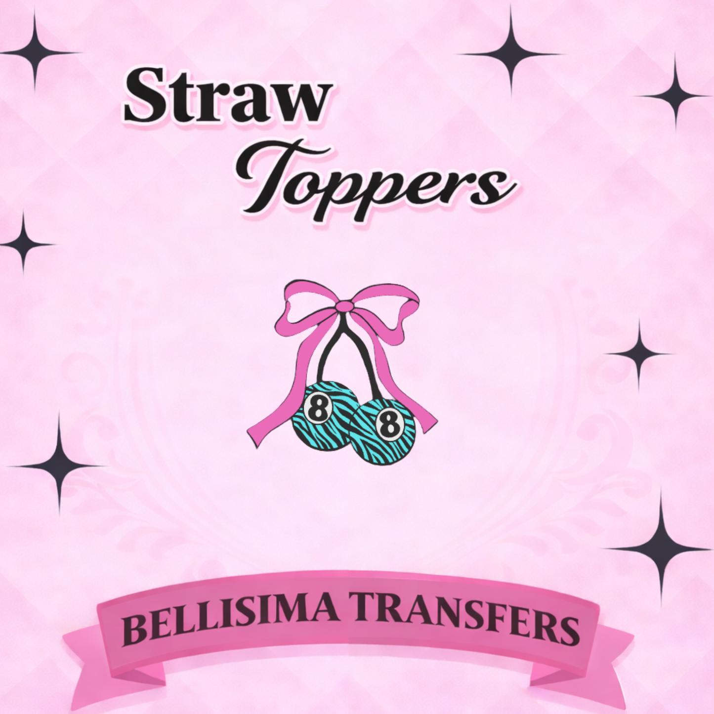 ZEBRA CHERRY Straw Topper – 3D Printed Tumbler Accessory | Standard or Stanley