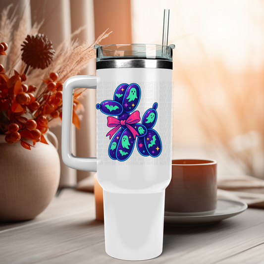 40oz NEON GHOST BALLOON DOG UV DTF CUP Decal