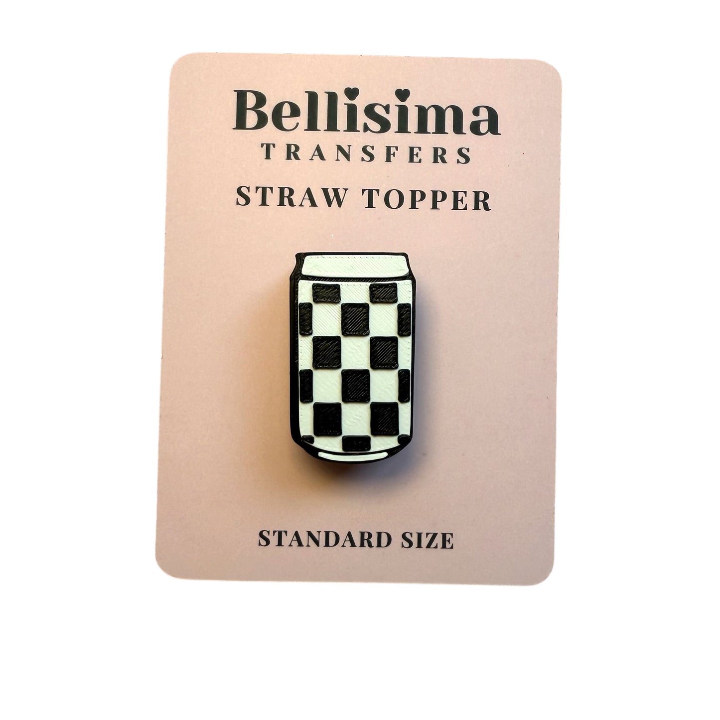 3D CHECKERED CAN  STRAW TOPPER STANDARD or STANLEY SIZE