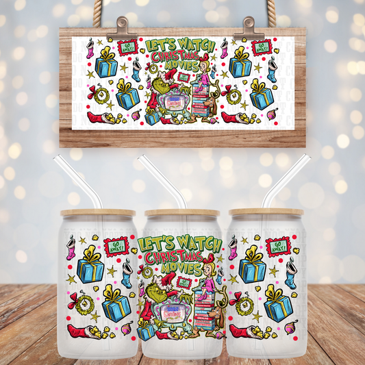 LET'S WATCH GRUMPY MOVIES   UV DTF CUP WRAP