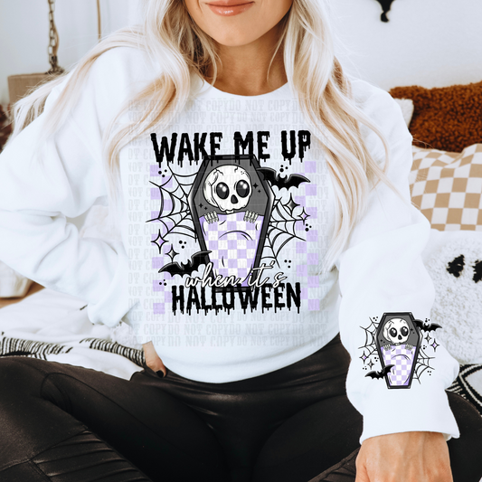 WAKE ME UP HALLOWEEN COFFIN SKELLY W/SLEEVE DTF