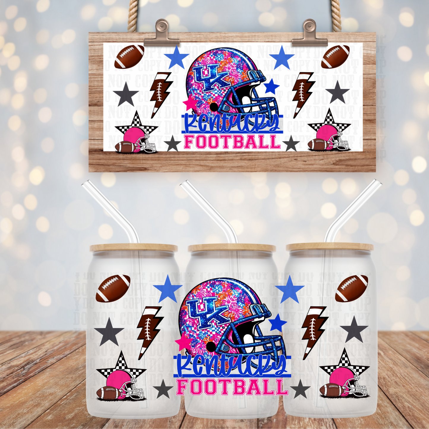 COLLEGE FOOTBALL BUNDLE UV DTF CUP WRAP