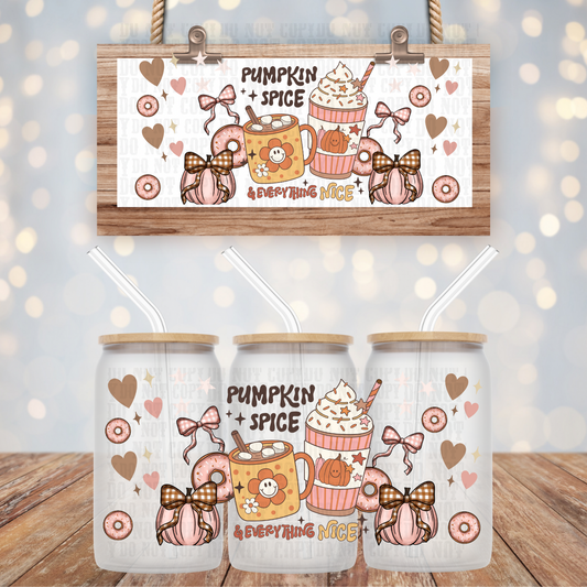 CUTESY PUMPKIN SPICE DONUTS UV DTF WRAP