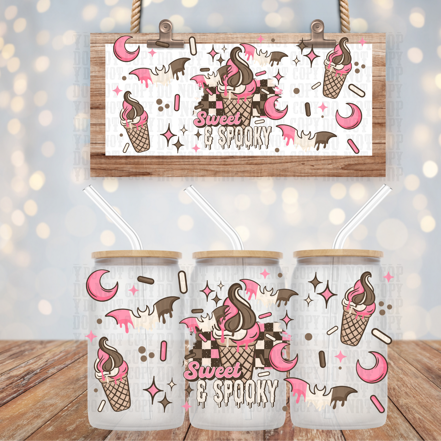 SWEET & SPOOKY ICE CREAM  UV DTF CUP WRAP