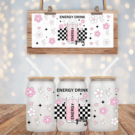 ENERGY DRINK GIRLY  UV DTF CUP WRAP