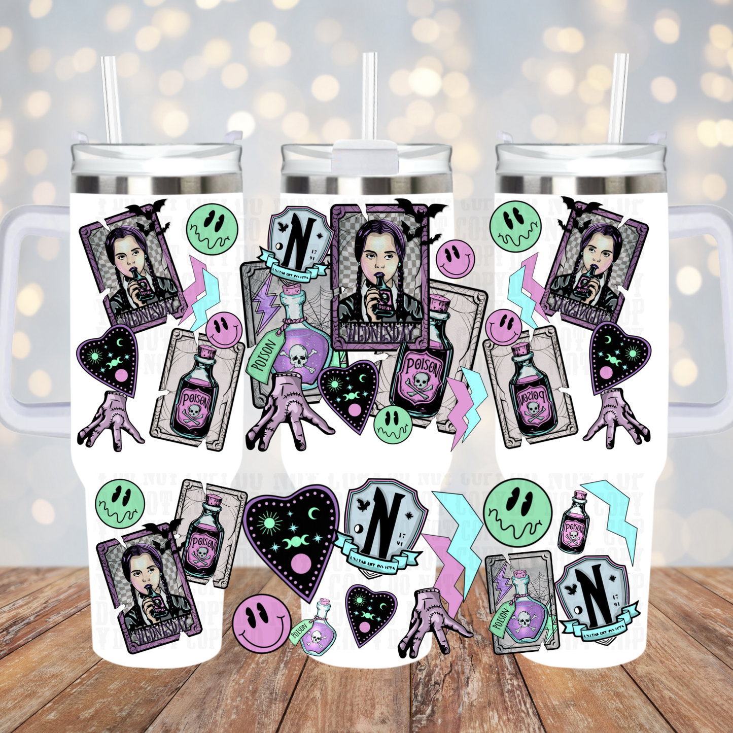 40oz PORTRAIT WEDNESDAY UV DTF CUP WRAP