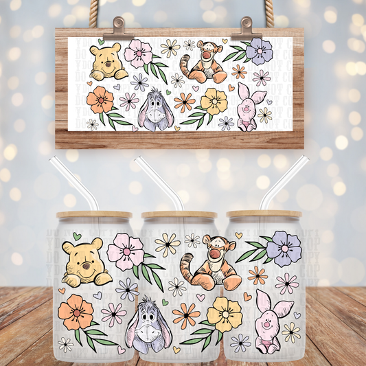 FLORAL BEAR GANG  UV DTF CUP WRAP