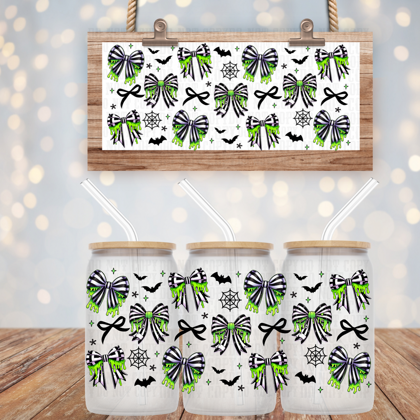 BEETLE BOWS  UV DTF CUP WRAP