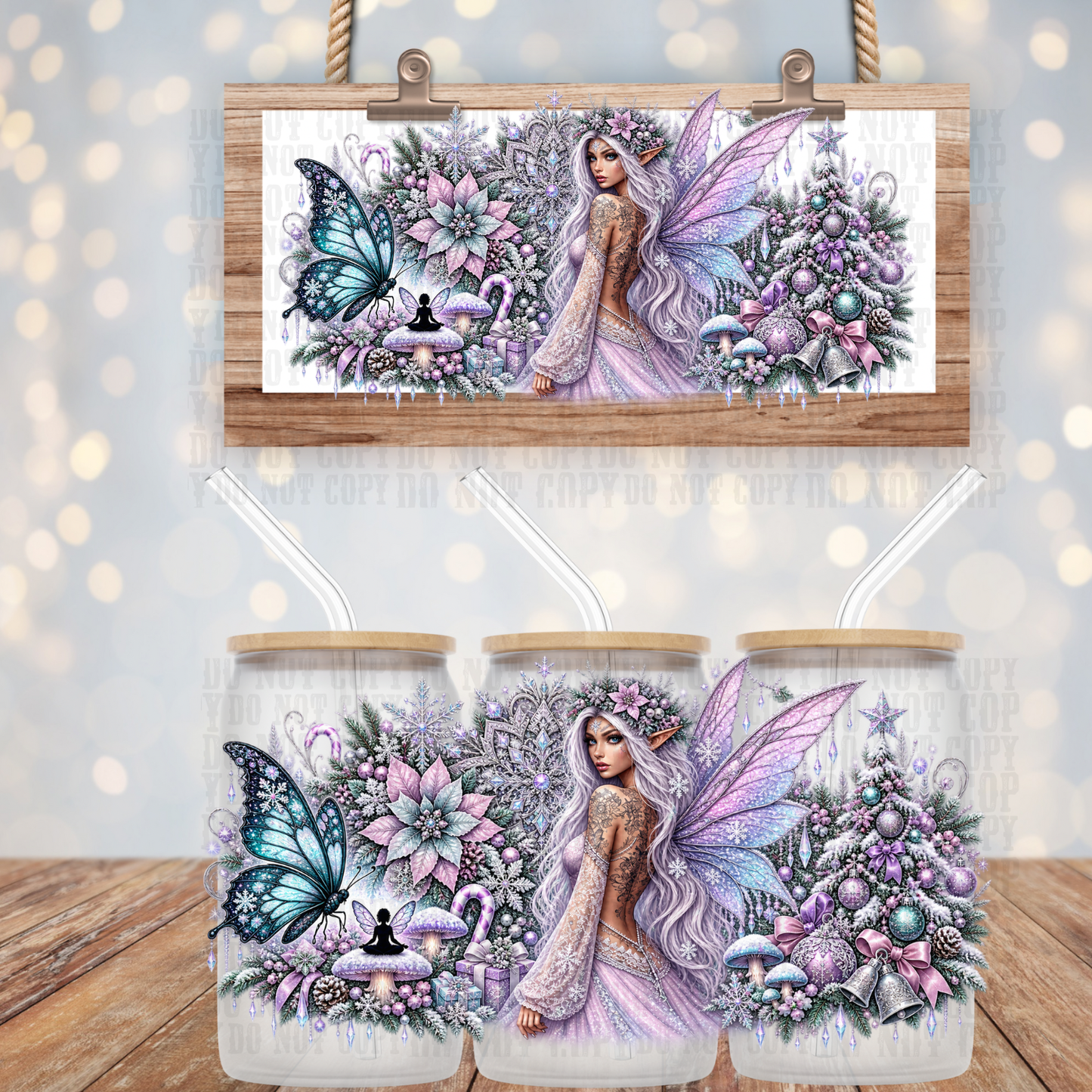 SNOW FAIRY UV DTF CUP WRAP