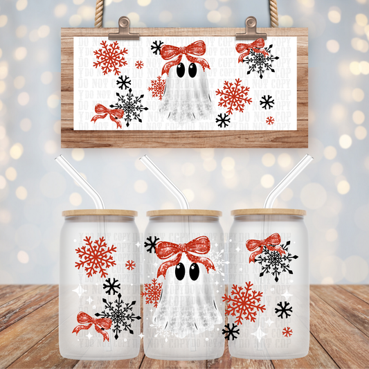 LACE COQUETTE CHRISTMAS GHOSTY-POO UV DTF CUP WRAP